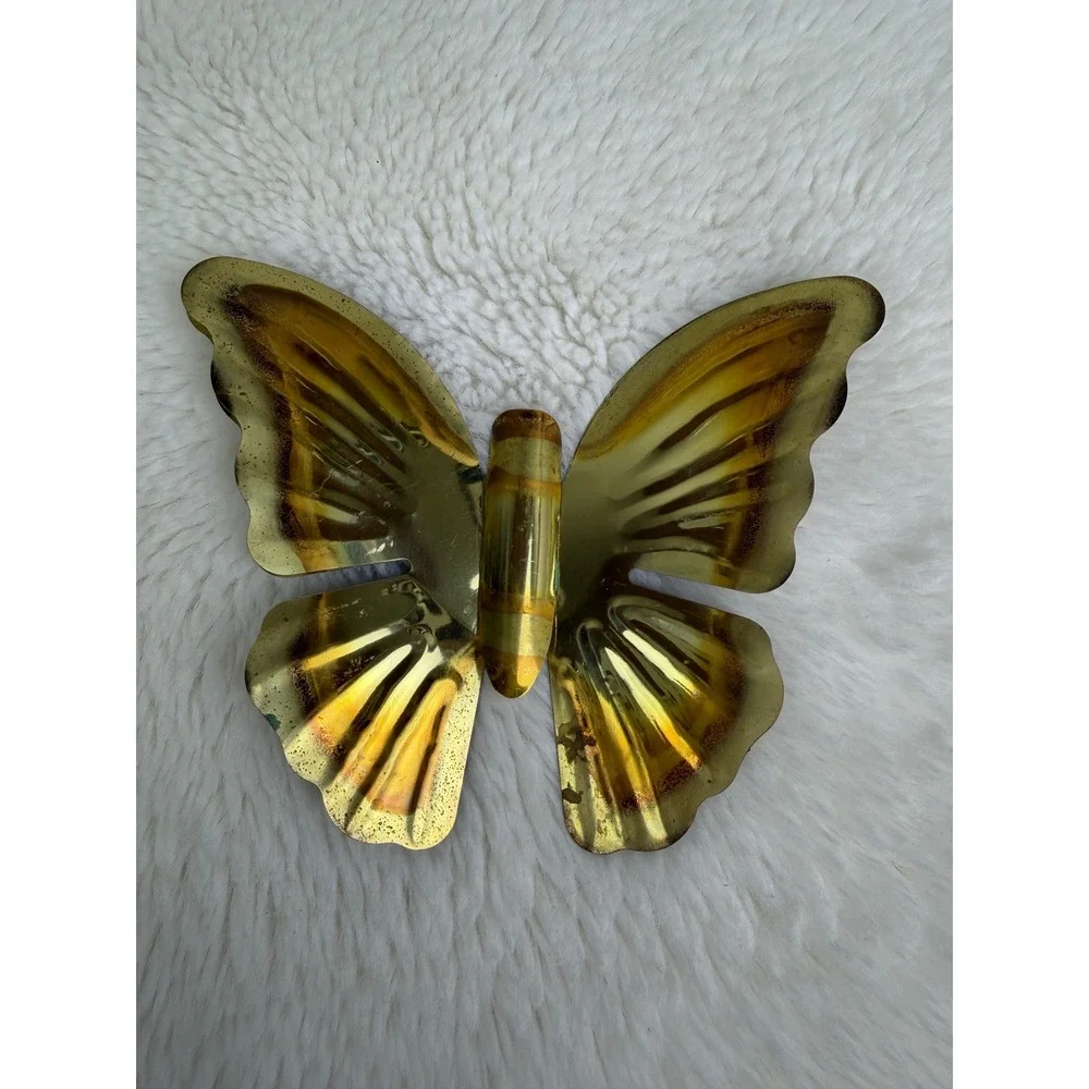 VTG Brass Butterfly Wall Art Set of 4 Mid Century Modern Gold Metal Decor Garden